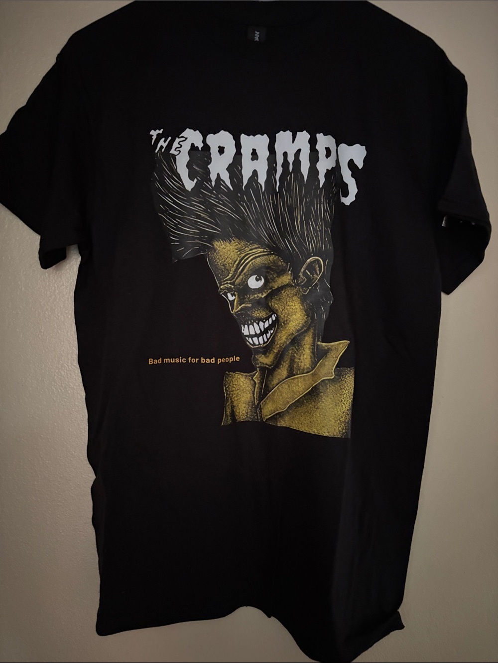 Black Band T-Shirt - Vintage Inspired Cramps Bad Music for Bad People